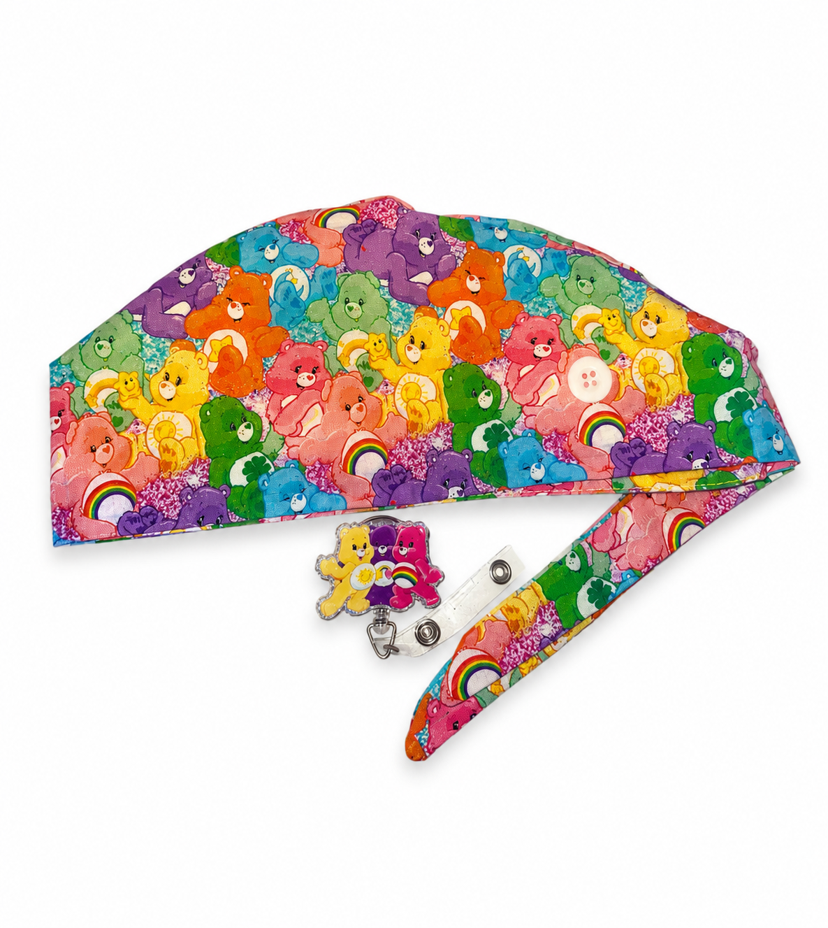 Care Bears Scrub Cap & Matching Badge Reel Set