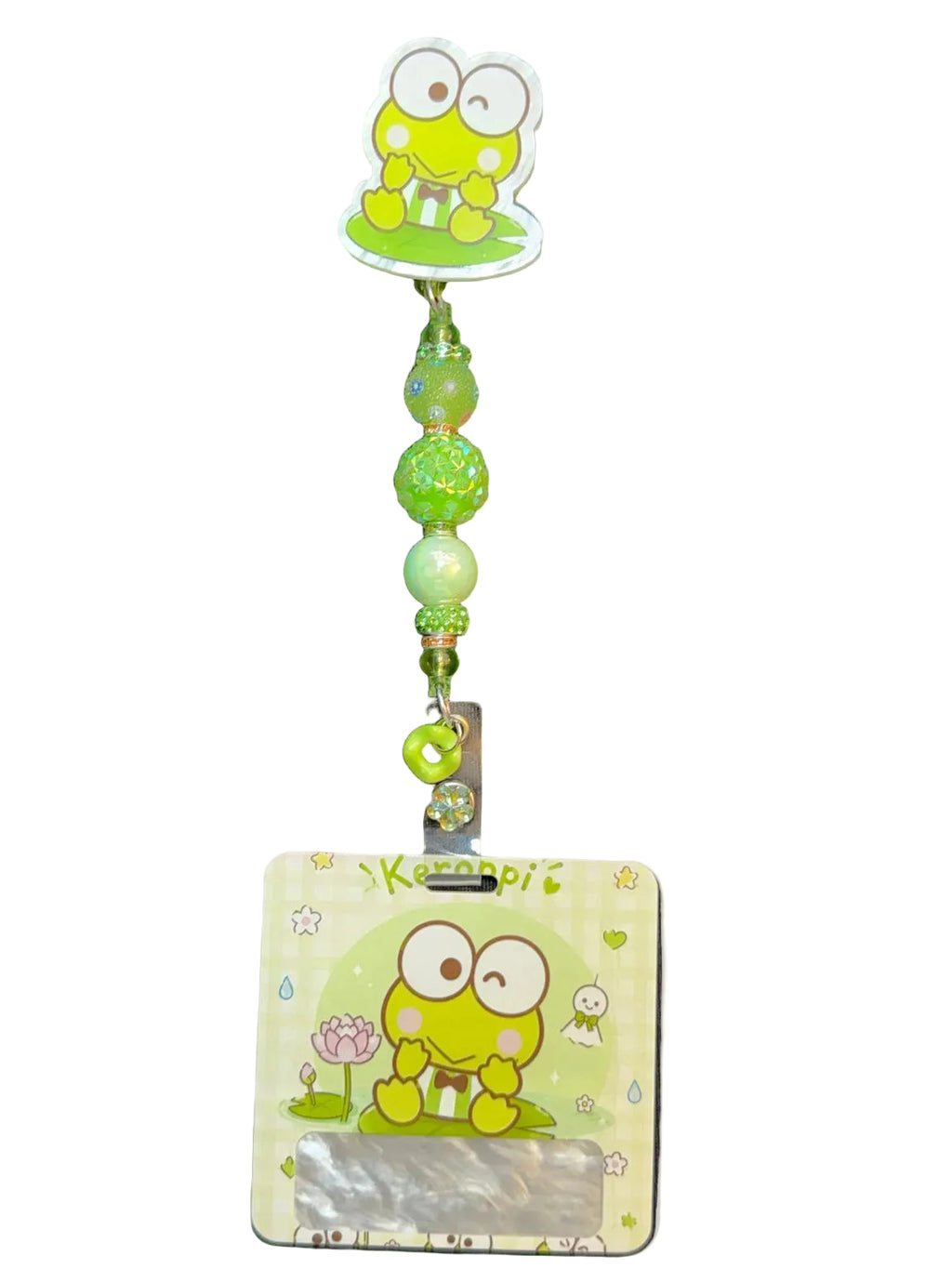 Green Frog Badge Reel + Badge Buddy