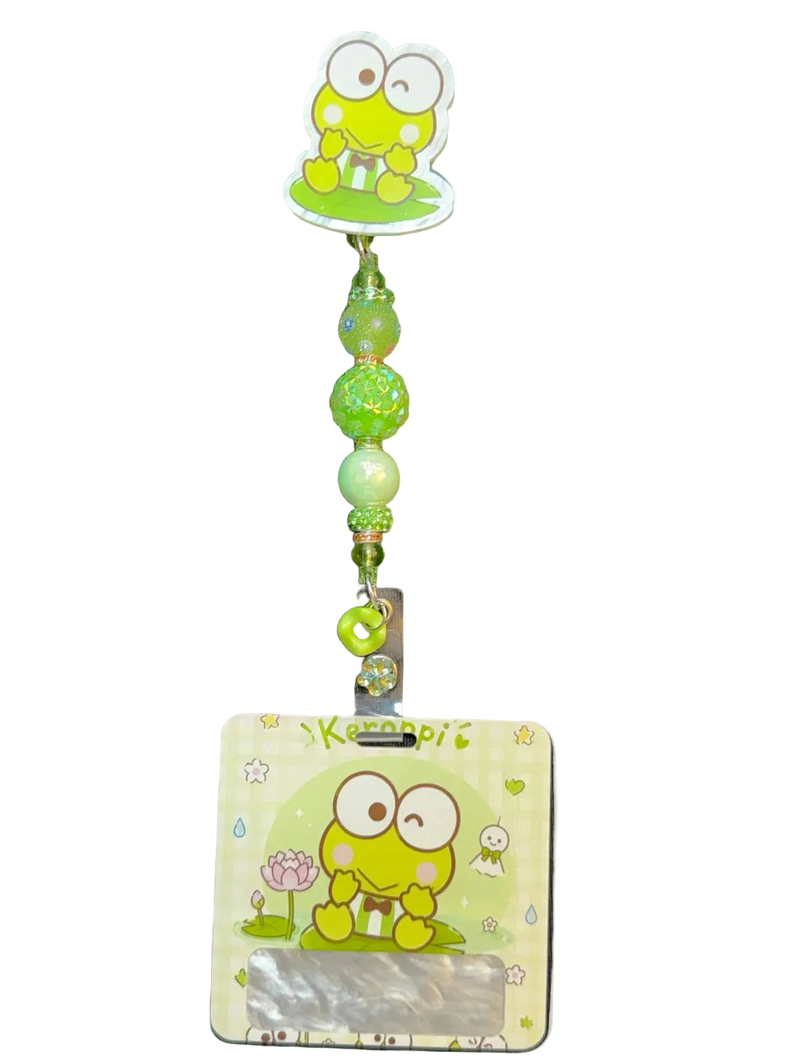 Green Frog Badge Reel + Badge Buddy