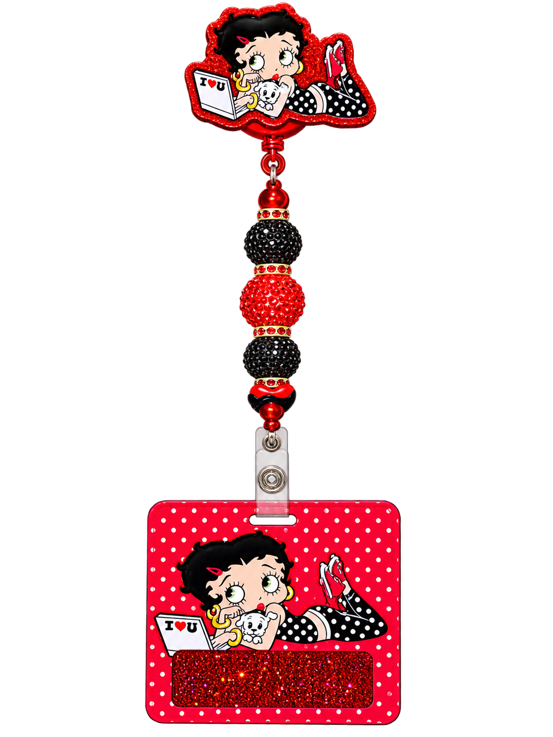Red Cartoon Badge Reel + Badge Buddy