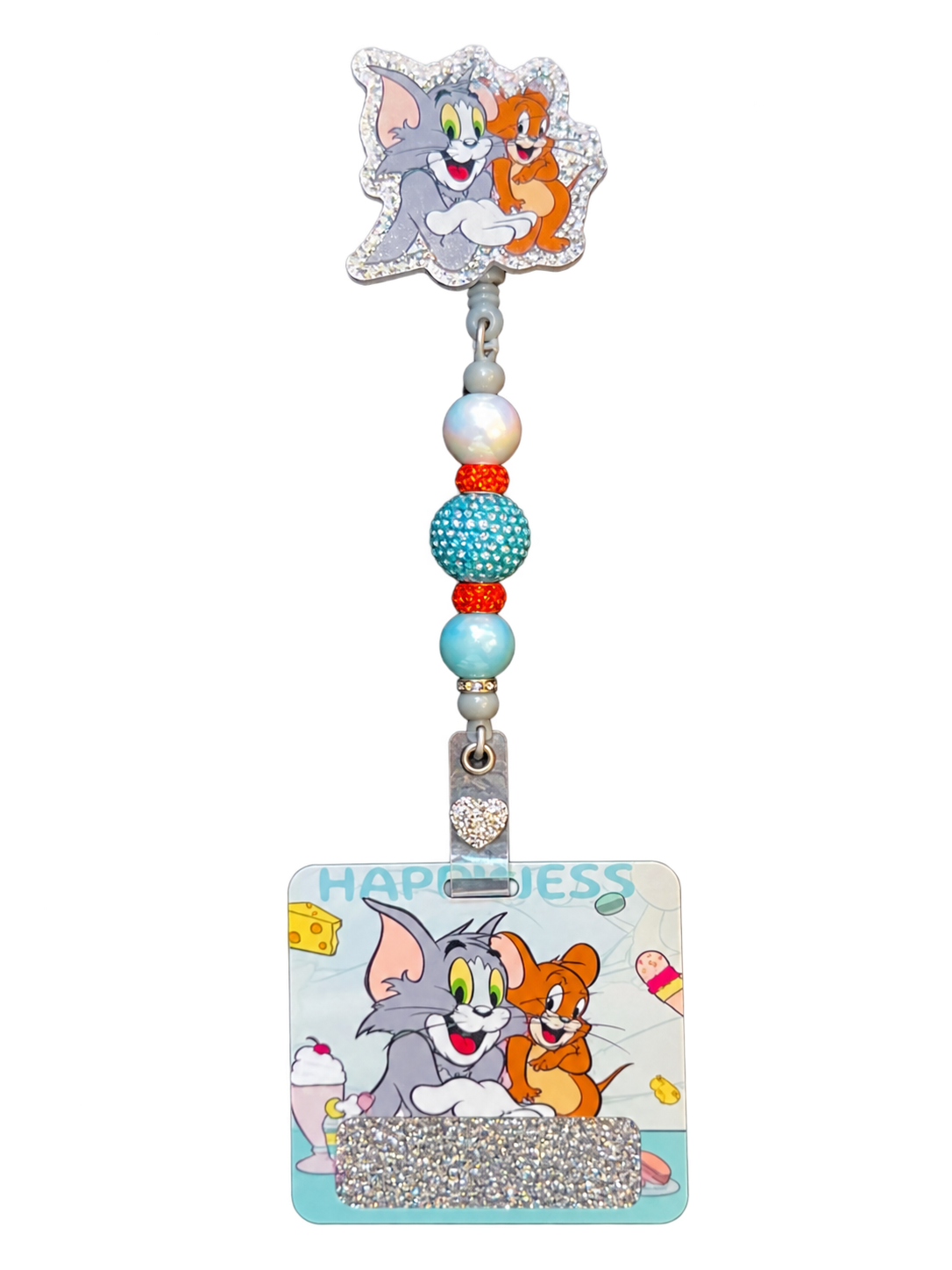 Tom & Jerry Beaded Badge Reel & Badge Buddy Set