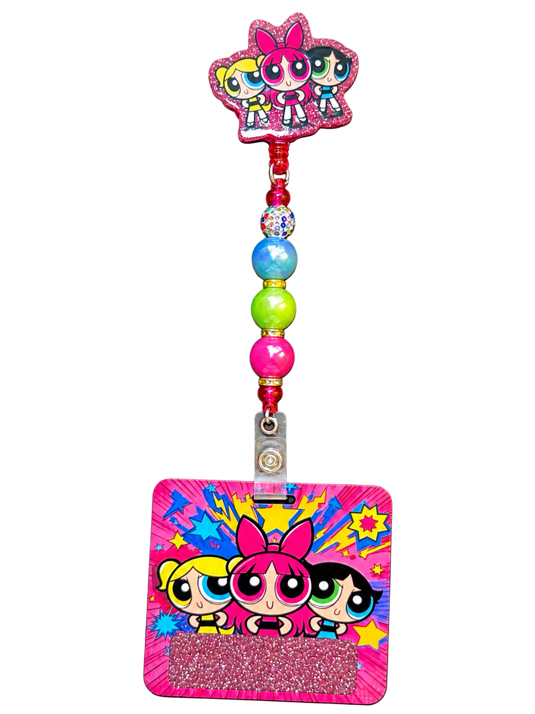 Powerpuff Girls Beaded Badge Reel Set