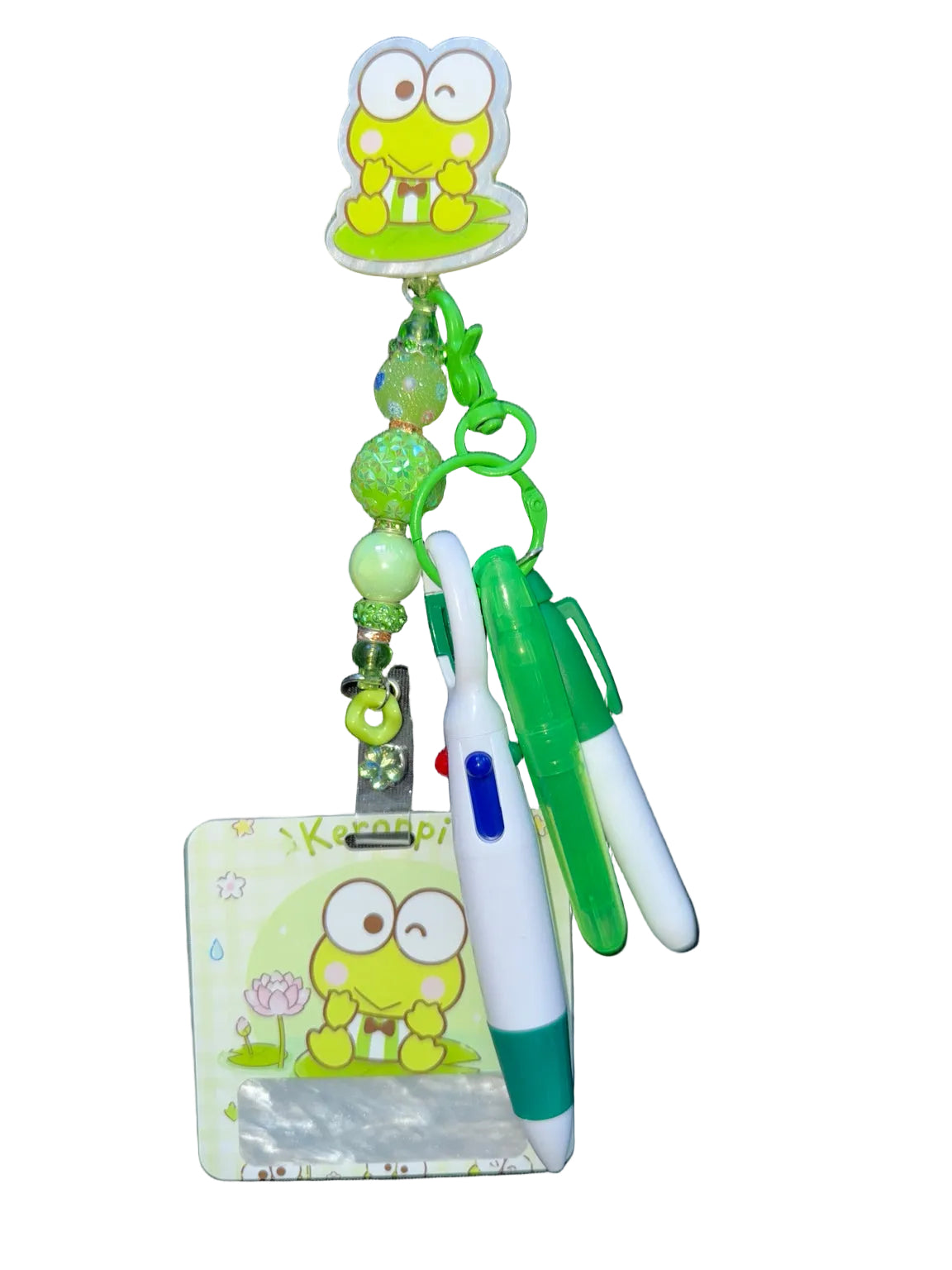 Green Frog Badge Reel + Badge Buddy