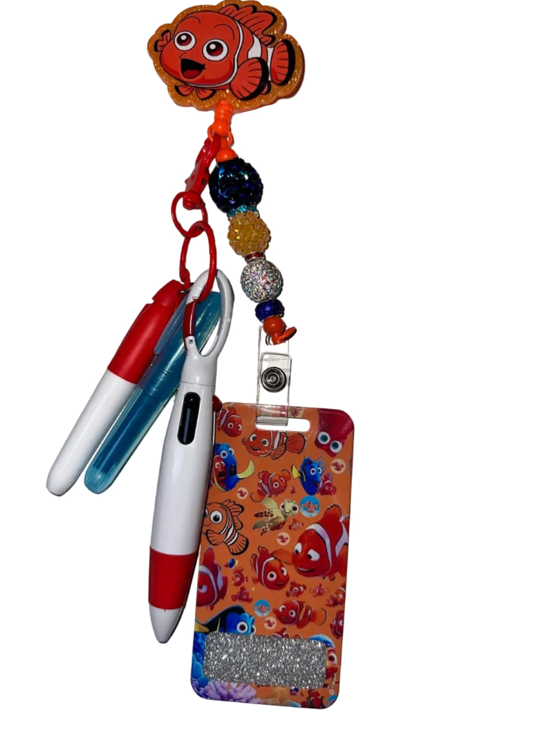 Orange Fish Badge Reel Set