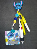 Blue Lilo Badge Reel Set