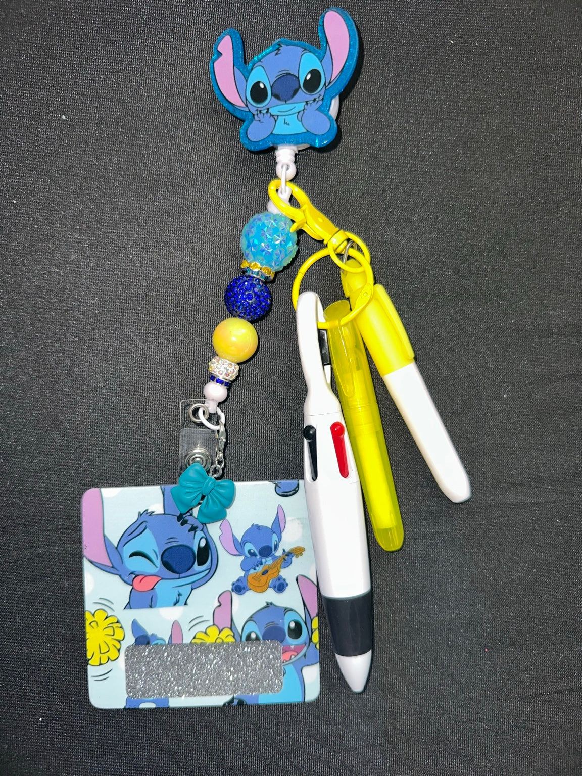 Blue Lilo Badge Reel Set